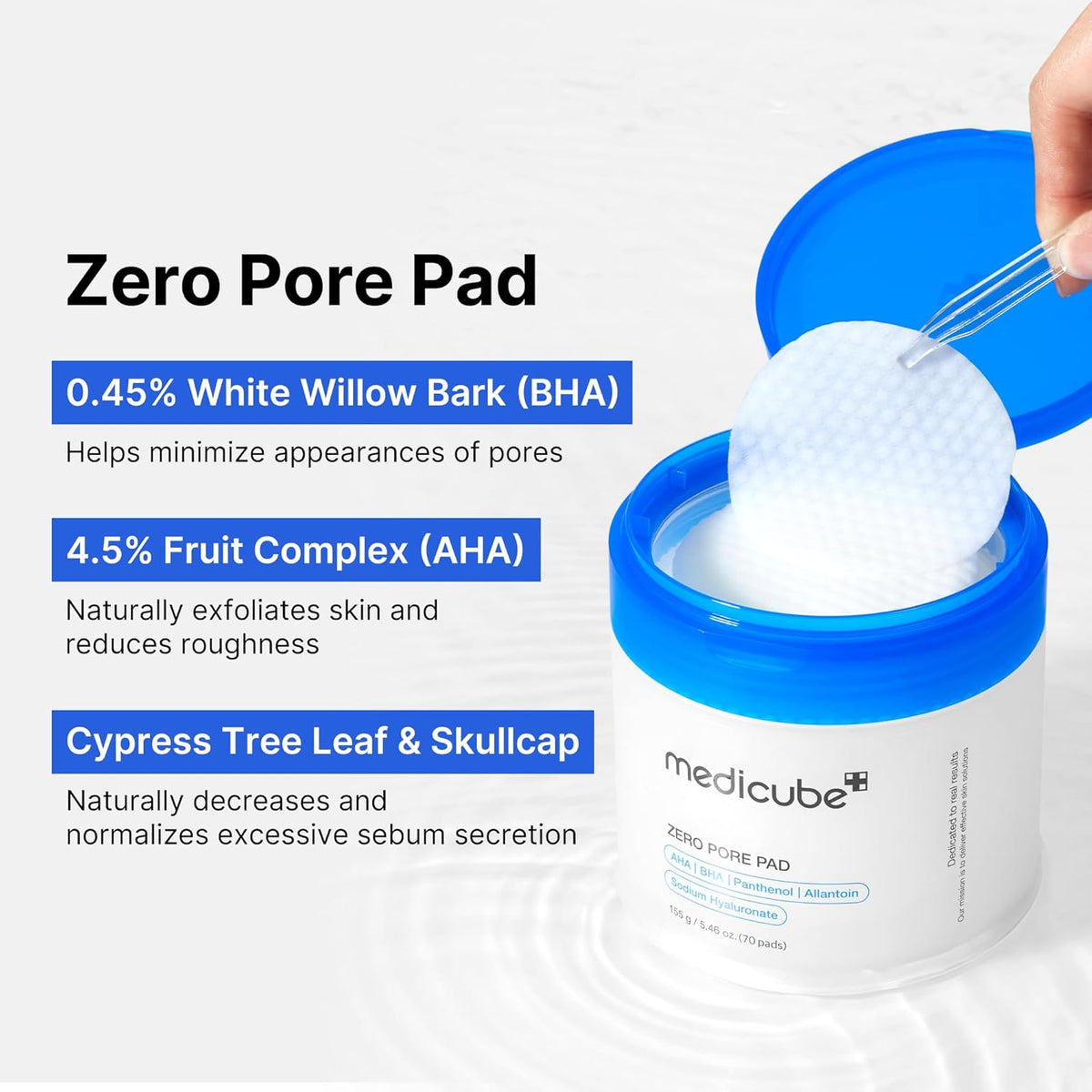 Medicube Zero Pore Pad 2.0 – AHA & BHA Exfoliating Pads for Tighter Pores & Clearer Skin