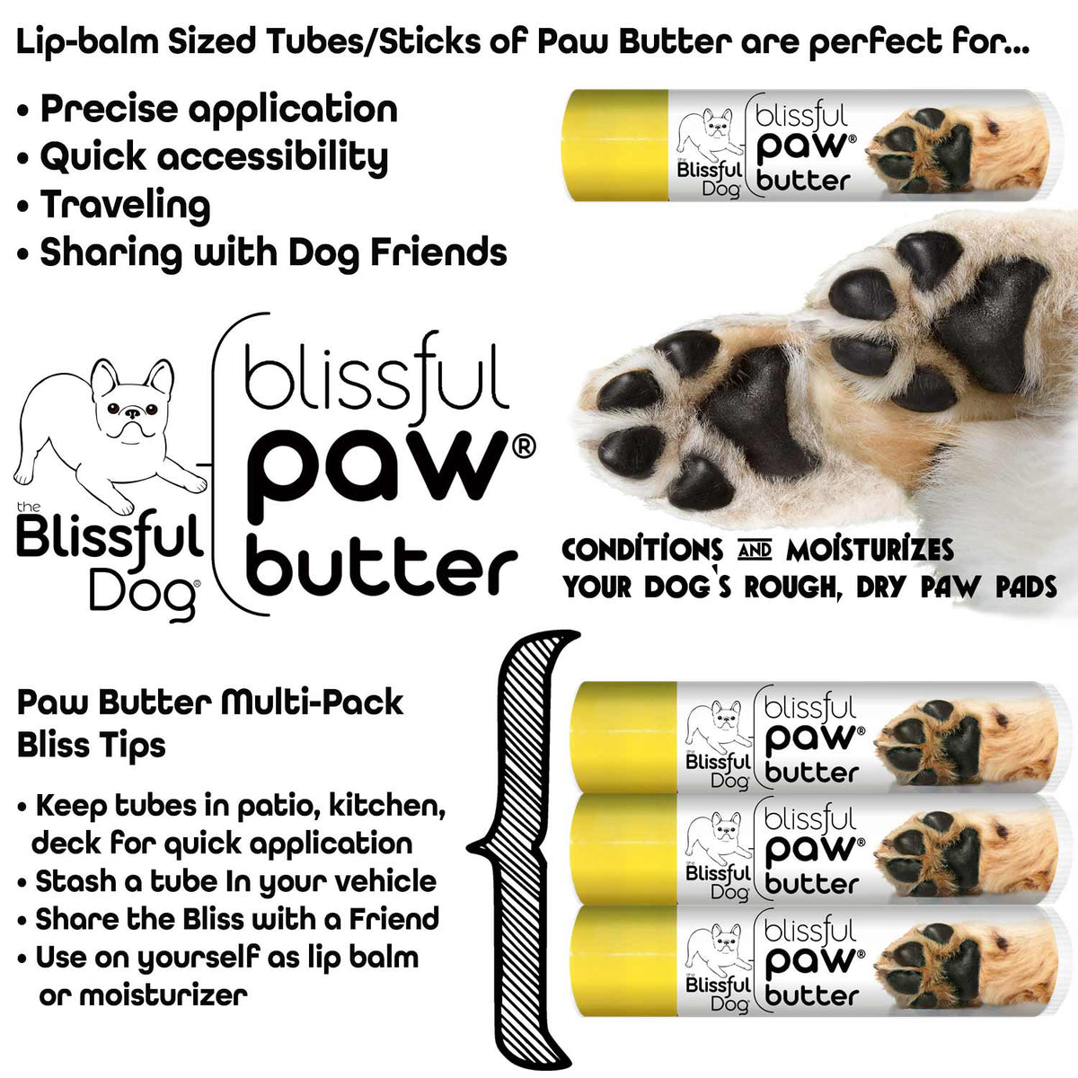 Blissful Paw® Butter – Natural Paw Balm for Rough & Dry Dog Paw Pads