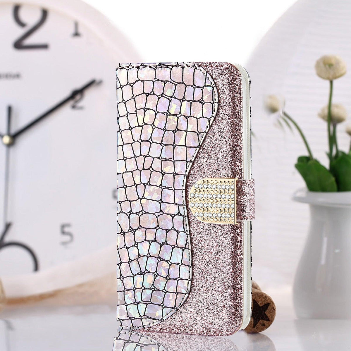Glitter Leather Case For iPhone
