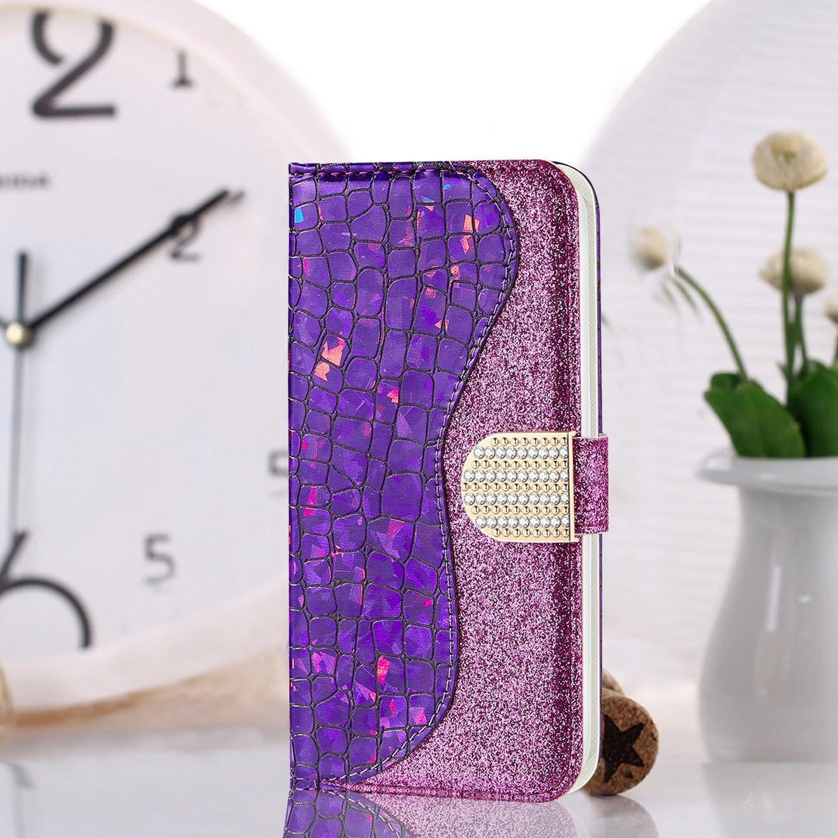 Glitter Leather Case For iPhone