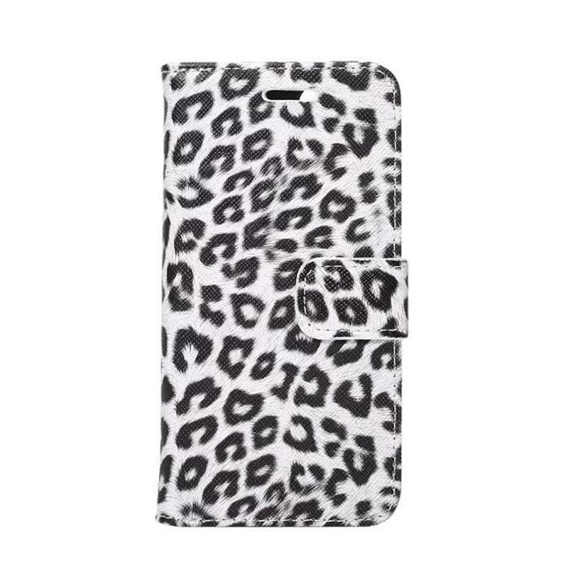 Leopard Print PU Leather Flip Cover Wallet Kickstand For iPhone