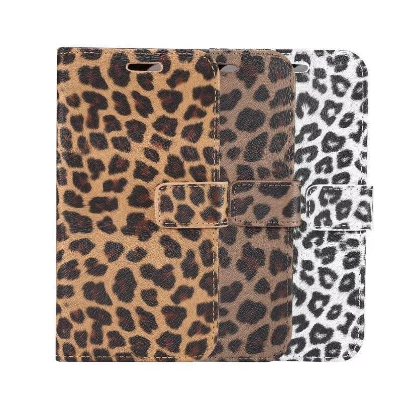 Leopard Print PU Leather Flip Cover Wallet Kickstand For iPhone