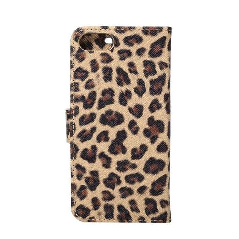 Leopard Print PU Leather Flip Cover Wallet Kickstand For iPhone