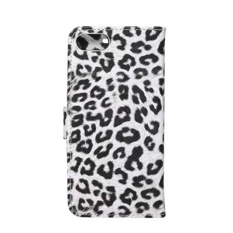 Leopard Print PU Leather Flip Cover Wallet Kickstand For iPhone